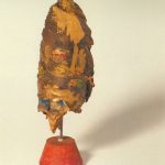 Objekt einer schlaflosen Nacht, Marfeldingen, 1075 Baumrinde, Glimmer, Goldfarbe, Gouache 15 x 6 x 4,5 cm